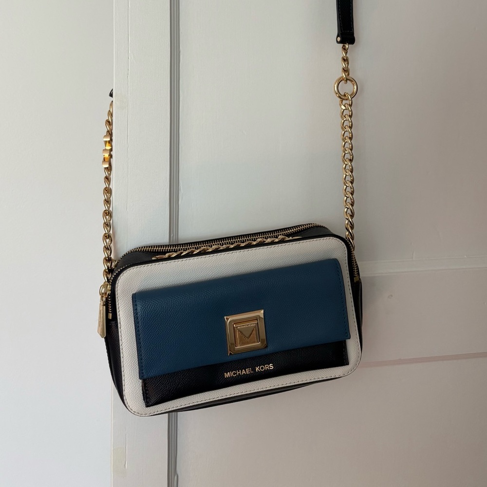 Michael Kors Black, Blue, and White Crossbody Bag - Picture 3 of 8